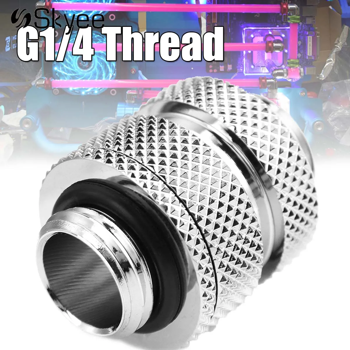 

Dual G1/4 External Thread Expansion Joint Adapter Connector Water Cooler Radiator Fittings for SLI PC Water Cooling System