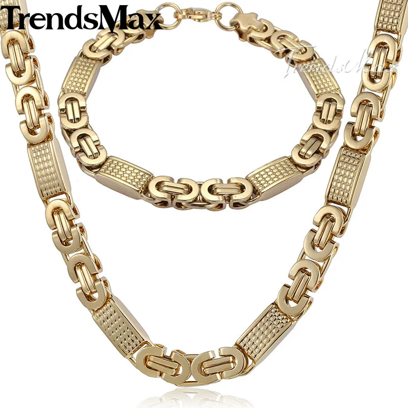 Ювелирный Комплект из колье и браслета нержавеющей стали 8 мм|necklace soldier|necklace