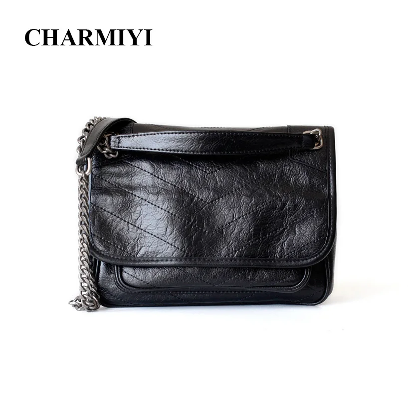 

CHARMIYI Soft Genuine Leather Women Messenger Shoulder Bag Simple Vintage Designer High Quality Clutch Ladies Crossbody bags