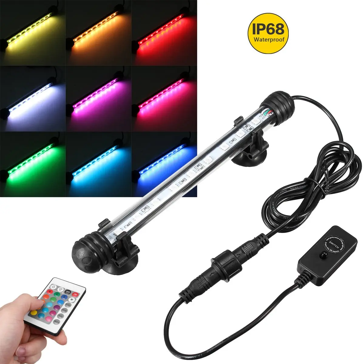 

NEW IP68 30000Hours 20/30/40/50/60CM Waterproof RGB Aquarium LED Fish Tank Light Bar Submersible Lamp Underwater Light