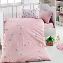 Леди Moda кролика 4 шт. Детские Постельное белье 100x150 см детская кроватка комплект хлопок мультфильм детское постельное белье комплект из Турции