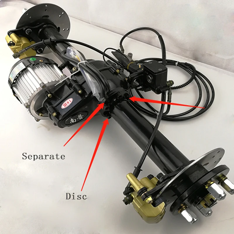 Discount 48V 60V 72V 500W 650W 800W 1000W 1200W Electric Rear Axle Motor 3-Wheel Cargo Engine Electric Rickshaw DC Brushless Motor 100CM 4