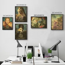 Nostalgic Vintage Movies Retro poster old Paper Poster Alice in Wonderland Film Wall Sticker Home Decor
