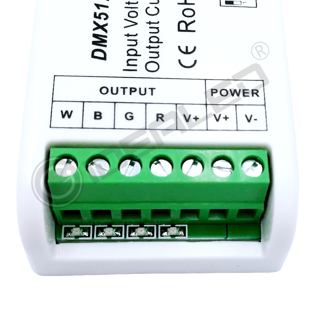 GIDEA светодиодный 3 канала DMX декодер RGB 4 канала DMX512 декодер DMX диммер драйвер для DC12V-24V светодиодный RGB контроллер