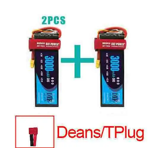 2 шт. DXF lipo Батарея 3S 11,1 V 3000 мА/ч, 3500 мА/ч, 5200 мА/ч, 30C 45C 50C 100C 200C для 1/10 1/8 RC автомобиль грузовик FPV, вертолет-Дрон - Цвет: 3S3000Softcase-Deans