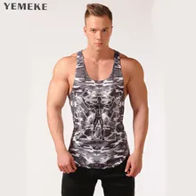 Yomeke Новая летняя камуфляжная майка для тренажерного зала, мужская майка для бодибилдинга, хорошее качество, европейский размер, мужская майка без рукавов