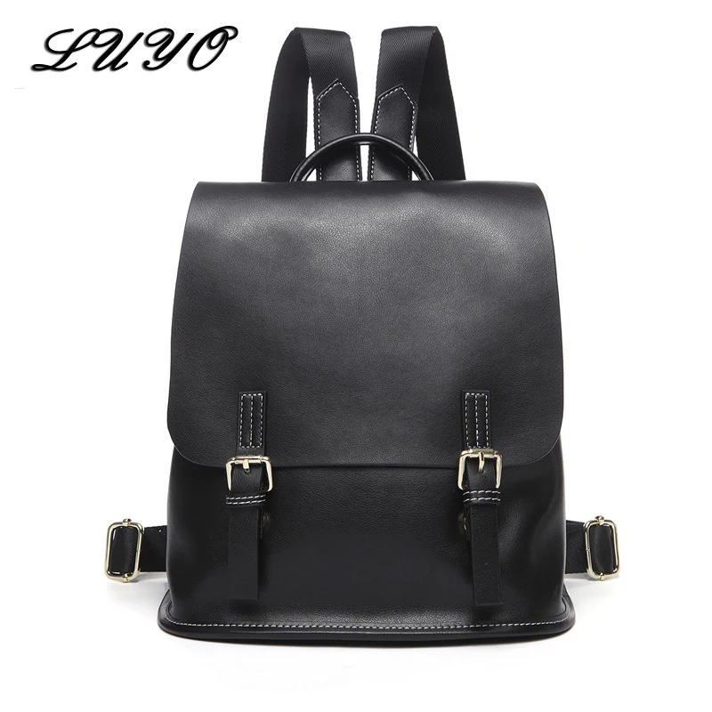 

HOT SALE Genuine Cow Leather Female Backpack Mochila Rugzak Small Backpacks For Girls Teenagers Rivet Women School Bags Bagpack