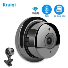 Kruiqi Panoramic Wifi IP Camera 960P Super Wide Angle Wireless Surveillance Camera with IR Night Vision and Motion Detection