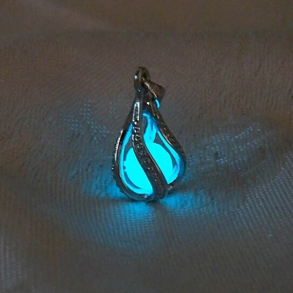 Fashion Elegant Artificial Gems Water Drop Pendant Necklaces Open able