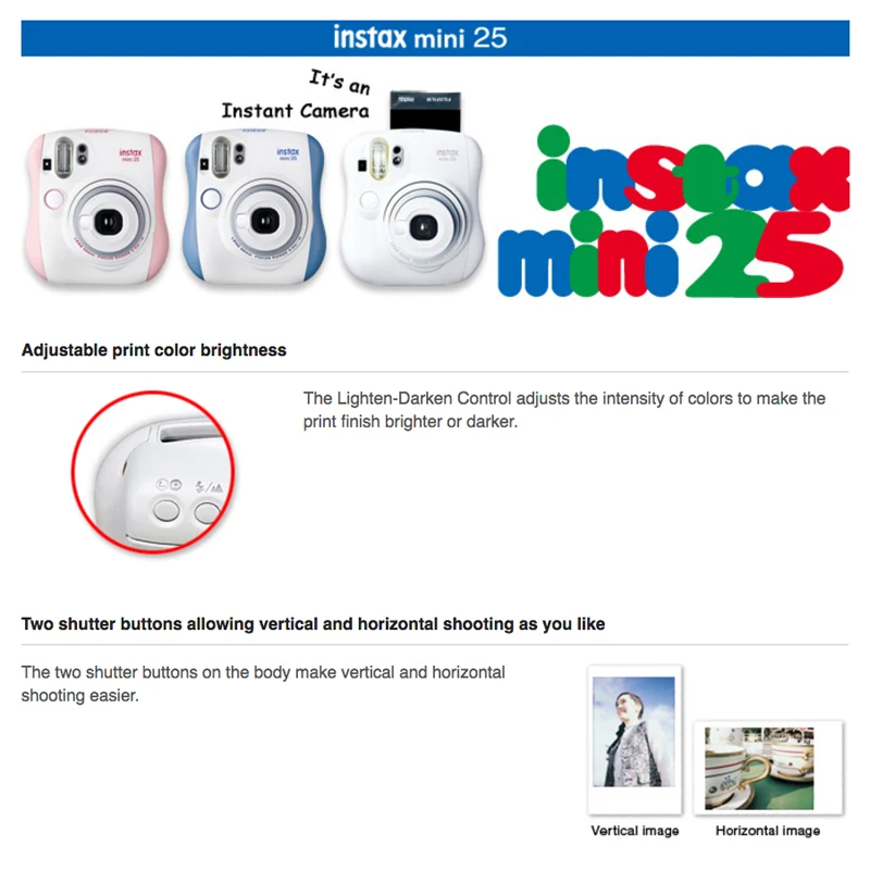 Fujifilm Instax Mini 25 Instant Camera Edition Cath Kidston Pink с ремешком крупным планом|Плёночные и