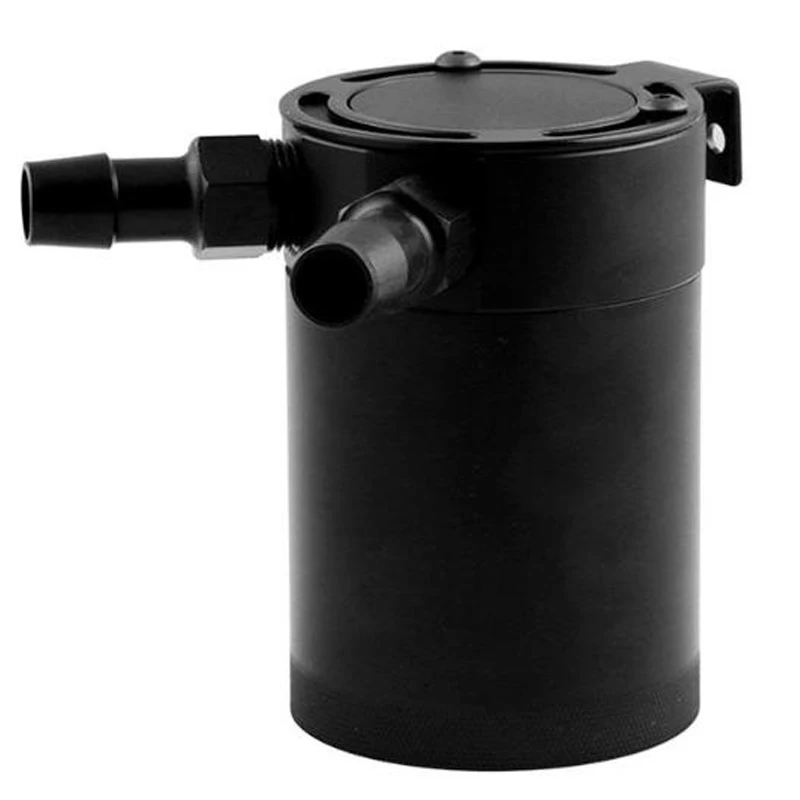 

VODOOL Aluminum Two Hole Breathable Kettle Car Compact Baffled 2-Port Oil Catch Can Reservoir Tank Oil Catch Car Fuel Tank Parts