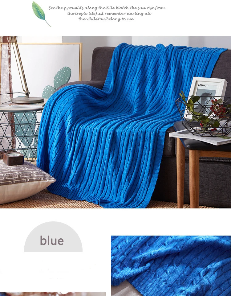 Mylb хлопок высокое качество ручной работы мягкое вязаное одеяло кровать одеяло бежевый, красный, коричневый, синий белый, серый, розовый вязаный диван одеяло