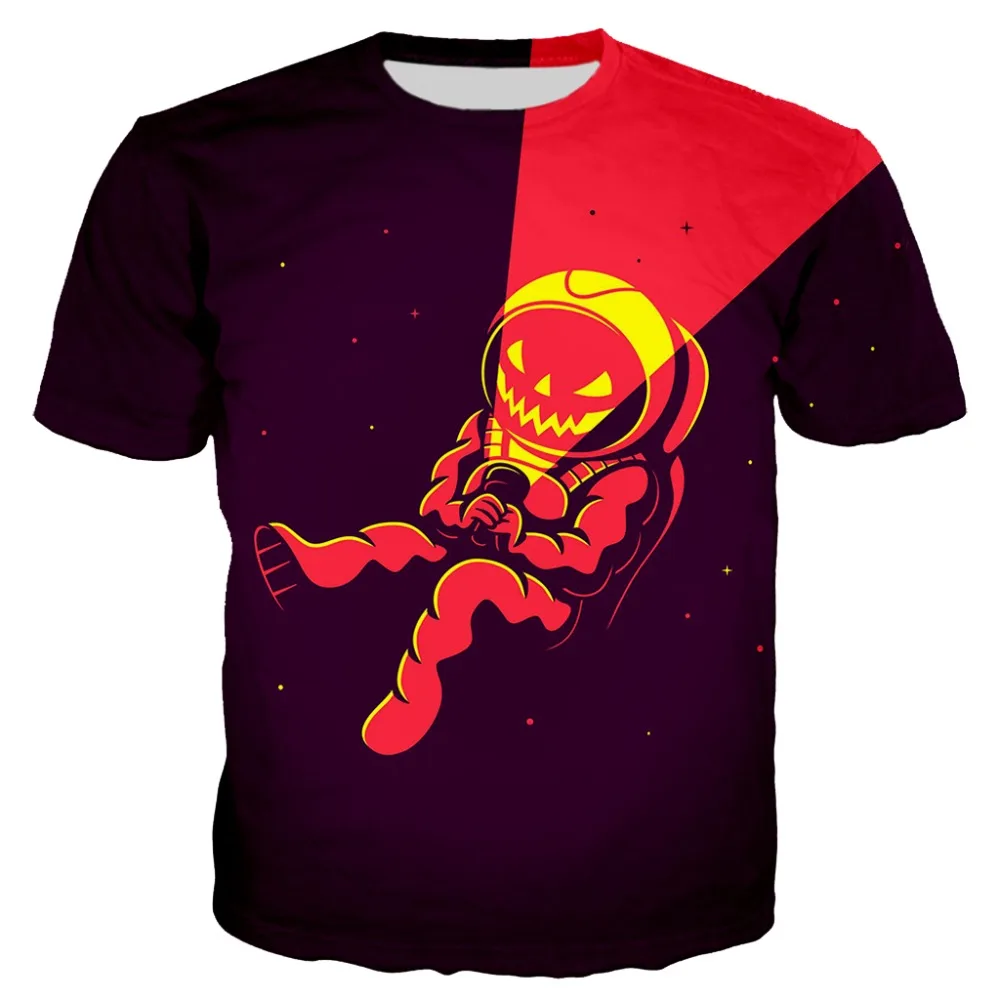 

2019 Summer new Unisex Casual Tees Tops Halloween Astronaut T shirt Obese Batman 3d Printed Uniusex Short Sleeve Tshirt