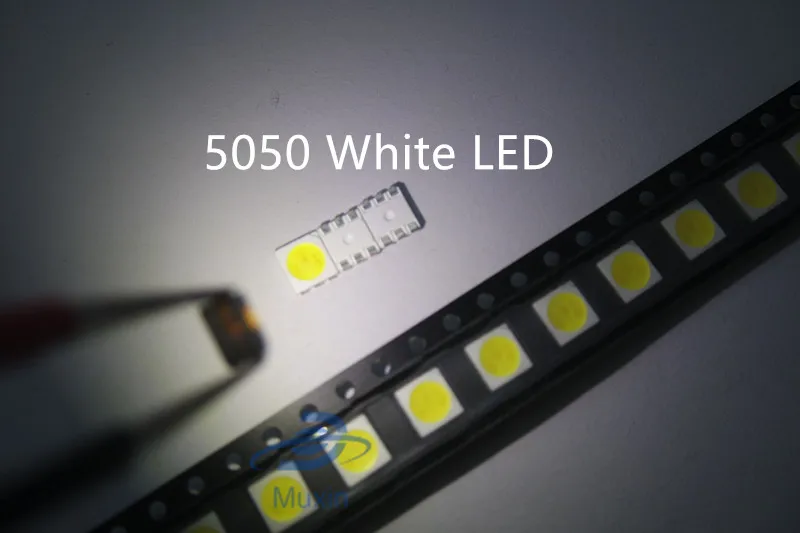 2020 100PCS SMD SMT 5050 PLCC-6 3-CHIPS LED White Light Emitting Diodes Chip