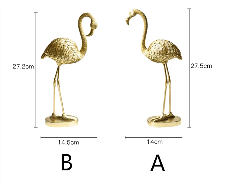 Золотой Фламинго Смолы Миниатюрная скульптура скандинавские украшения дома аксессуары
