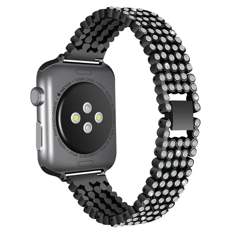 

ASHEI Reinstone Diamond Stainless Steel Link Watch Strap Bracelet For iWatch Watch band 42mm 38mm Series 3 Series 2 Series 1