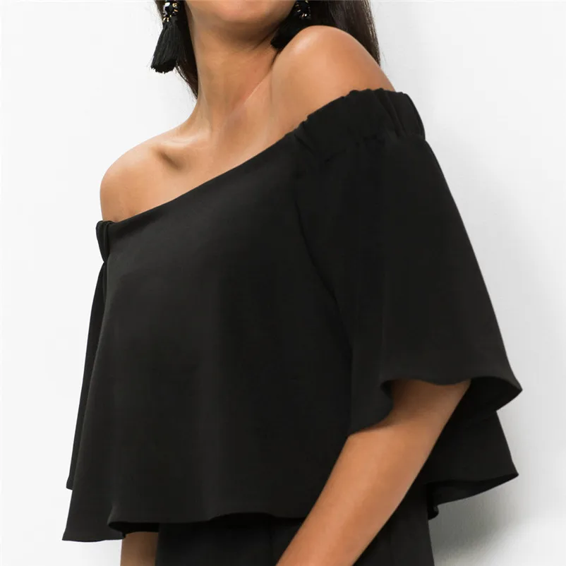 Fashion summer jumpsuit woman 2018 Off Shoulder Sleeveless Beach Jumpsuit Ladies Beach Romper Trouse pantaloni siamesi A23#N (5)