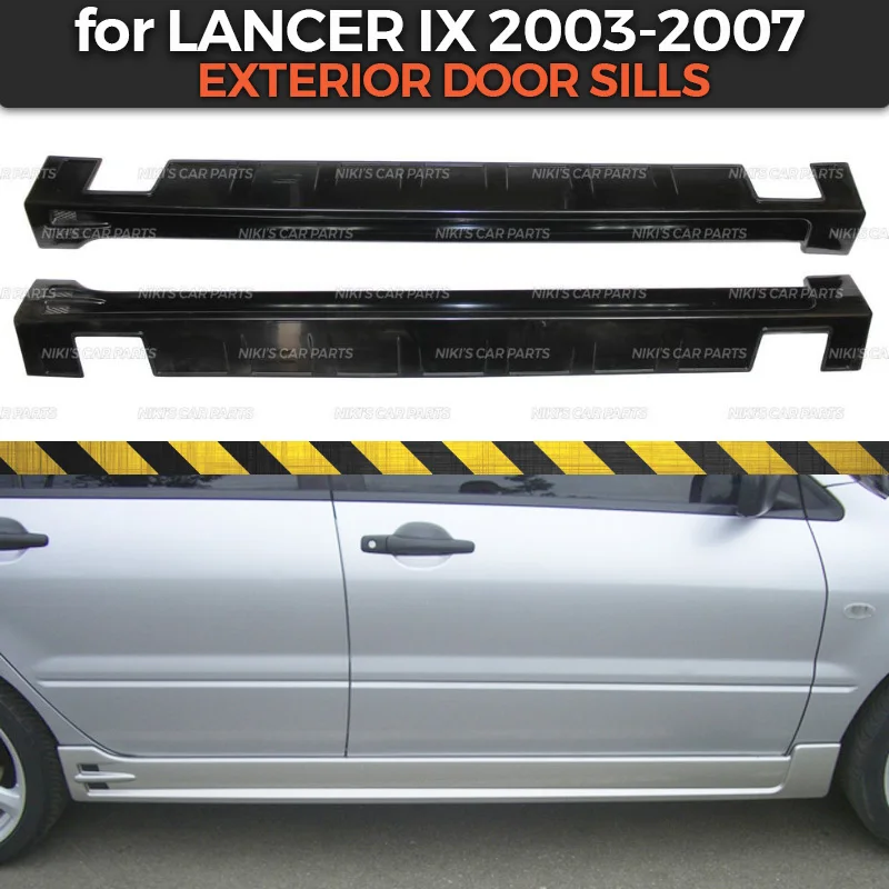 Внешние накладки на пороги для Mitsubishi Lancer IX 2003-2007 боковые юбки ABS пластик обвес комплект аэродинамических подушечек спортивный автомобиль Стайлинг