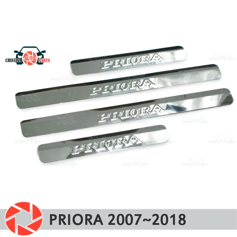 Skup Drzwi parapety dla Lada Priora 2007 ~ 2018 krok płyta wewnętrzna akcesoria wykończenia ochrona scuff dekoracja samochodu jasne
