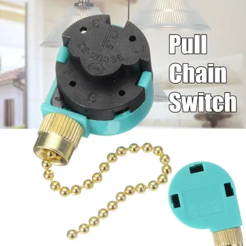 

Zipper switch 3 Speed Pull Chain Control Nickel Fan switch With Antique Brass Chain