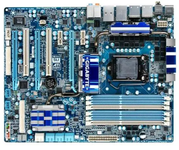 LGA1156 для Gigabyte оригинальная б/у настольная материнская плата P55 DDR3 USB2.0 SATA2 |