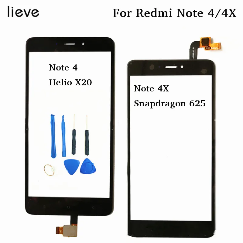 lieve 5.5''mobile screen for Xiaomi Redmi Note4  Note4X redmi note 4 4x touch panel digitizer outer glass panel replacement sensor1