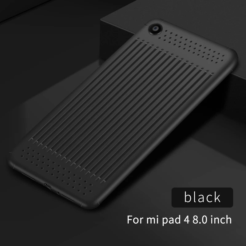 Чехол для xiaomi mi pad 4 планшет Мягкие силиконовые ТПУ Назад 8,0 дюймов Tablet Coque принципиально чехол для xiaomi mipad 4 - Цвет: 8.0 inch Black