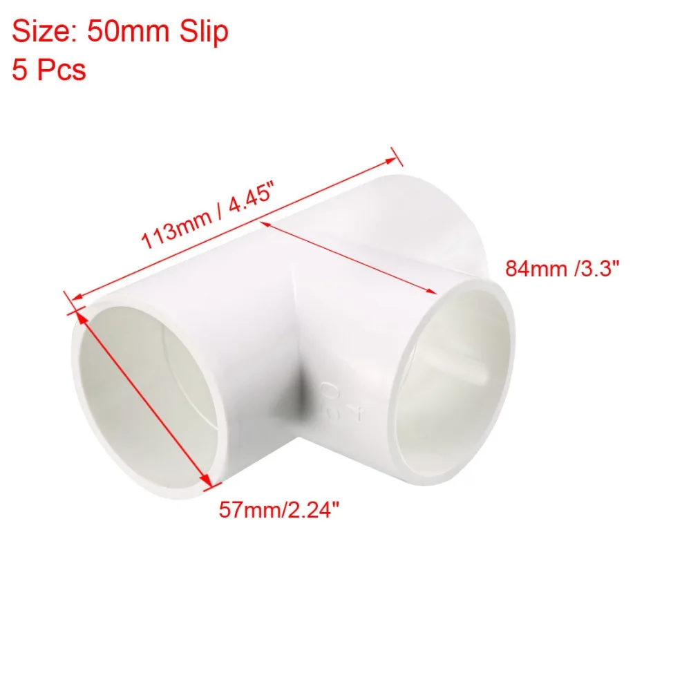 

UXCELL 5Pcs PVC Fittings 40mm Slip 90 Degree Pipe Fitting Elbow T-Shaped Coupling Connector Compatible to Plumbing-grade Dowel