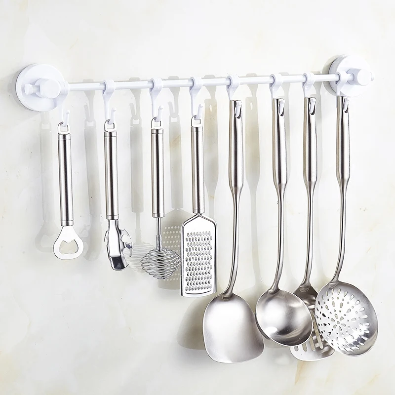 

TG-Motors Kitchen Hooks Hanger Holder Rack Utensils Gadget Cookware Spoon Knife Pot Pan Hook Rail Bar Kitchen accessories