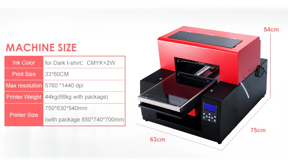 Автоматическая принтер для печати на футболках A3 Размеры аппарат плоскостной печати Пинтер футболка и ручной Портативный принтер qr-кода