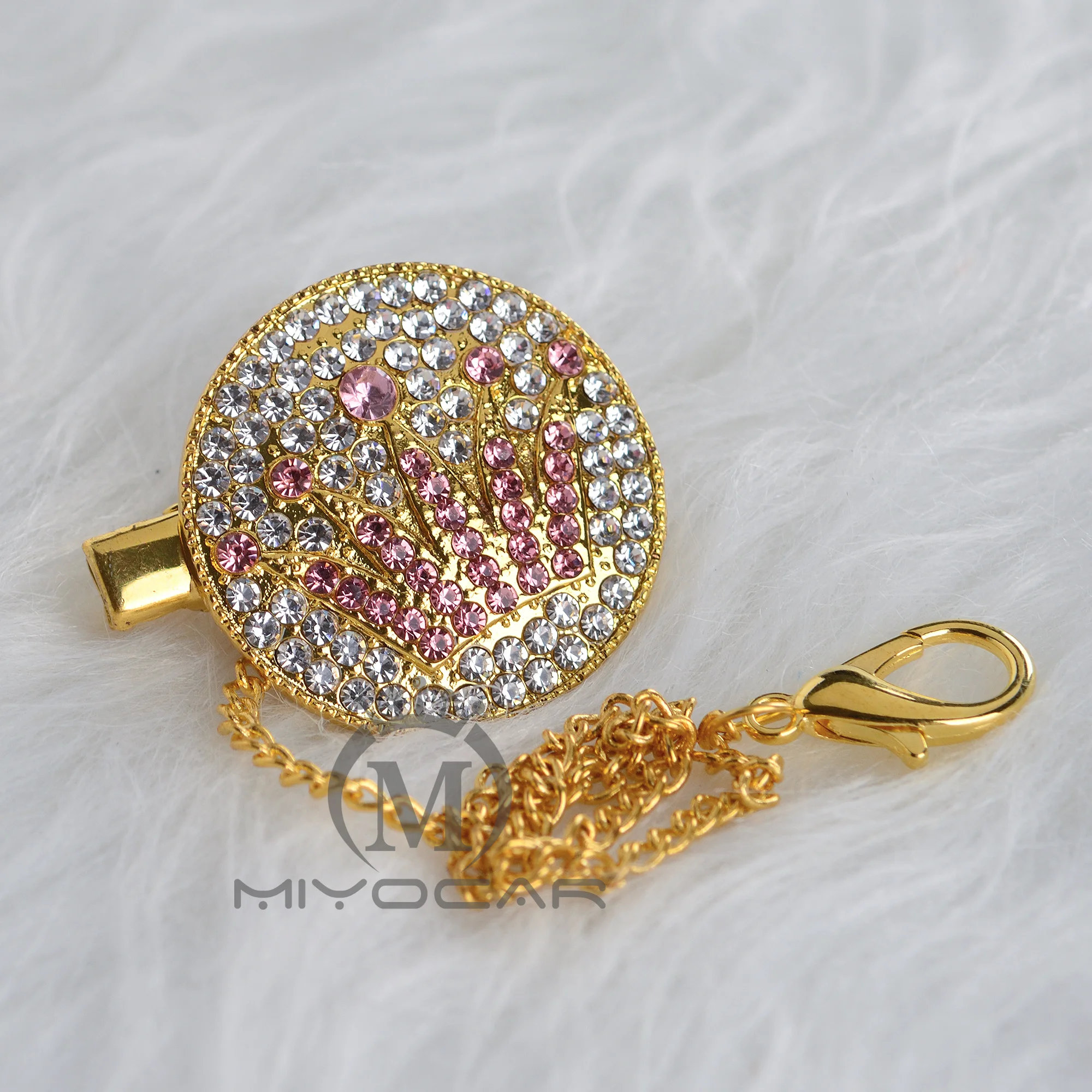 

MIYOCAR blingbling pink crown pacifier clip pacifier holder dummy clip holder BPA free all mental chain made safe CH-1