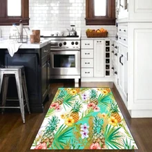 Еще тропические фрукты зеленый лист ананас лето 3d принт Нескользящая микрофибра кухня современный декоративный моющийся коврик