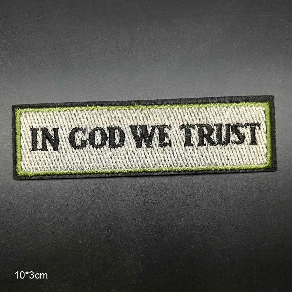 Полностью вышитые буквы Trust In God патчи для одежды с вышивкой утюгом наклейки
