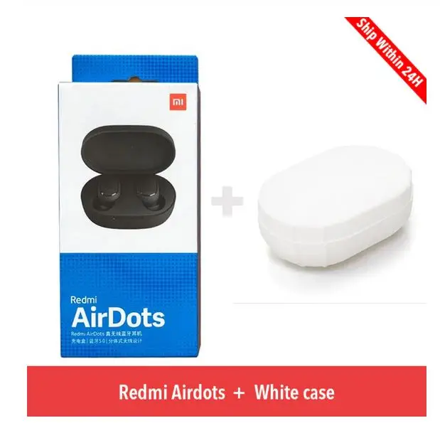 Xiaomi Redmi Airdots TWS синий зуб стерео Бас синий зуб 5,0 с микрофоном громкой связи Ea rbuds AI управление - Цвет: Add White case