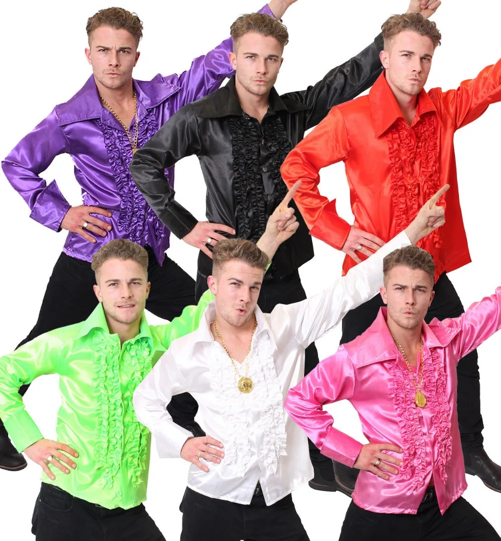 DISCO RUFFLE SHIRT 1970 S ROBE FANTAISIE HOMME Saturday Night Fever 70 S Adulte Costume DISCO RUFFLE SHIRT 1970 S ROBE FANTAISIE HOMME Saturday Night Fever 70 S Adulte Costume