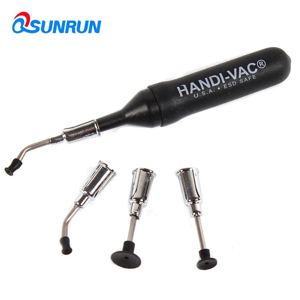 QSUNRUN Черный Мини Вакуумный Pen С 4 Всасывания Заголовков IC SMD Pick Up Вакуумного Отсоса
