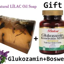 Подарочные элементы) эфирное масло сирени ручной работы 100гр мыло+ Подарочная пищевая добавка для здоровья и красоты Глюкозамин кондроитин MSM& Boswellia