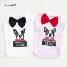 Gatos бант Розовый 3d хаски Печатный Джентльмен Жилет для кошек Йоркширский терьер французская одежда для бульдога модный Epet поставки E