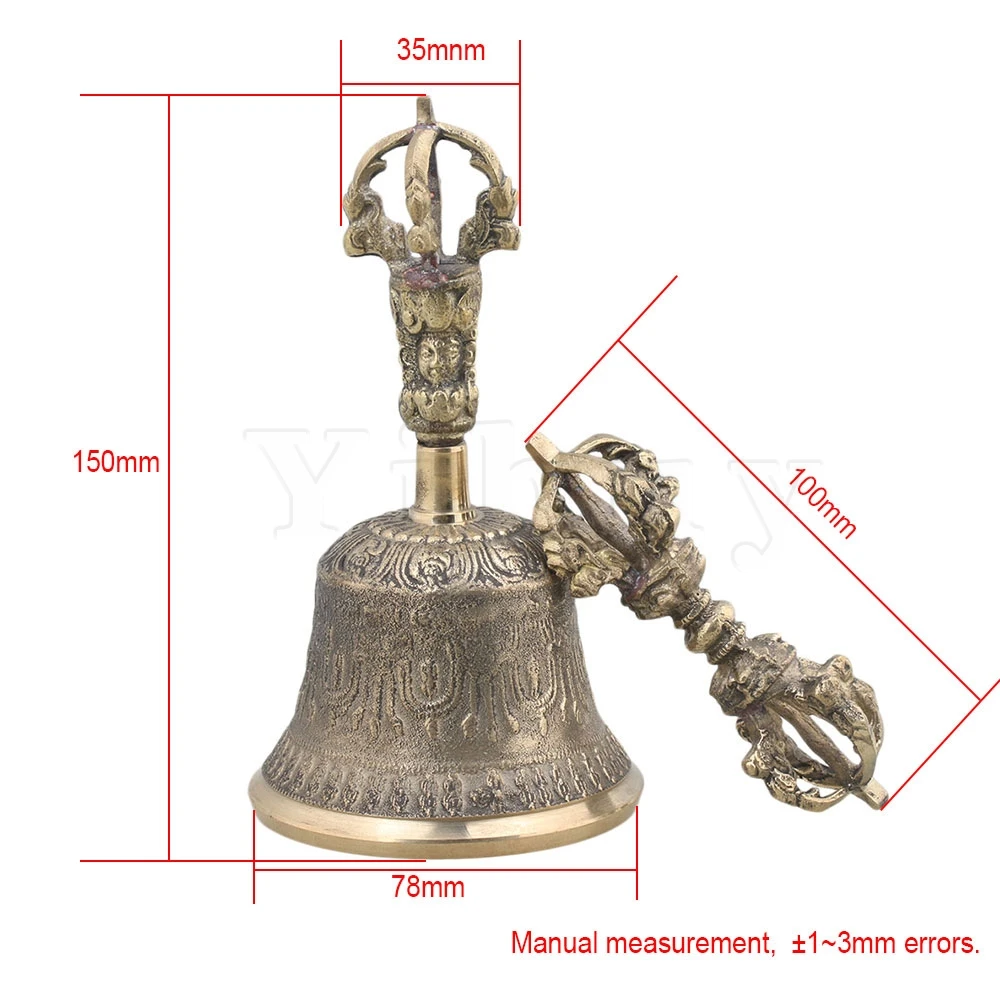 Yibuy Medium Size Golden Color Buddhist Prayer Bell Cymbals Bells Vajra Yibuy Medium Size Golden Color Buddhist Prayer Bell Cymbals Bells Vajra