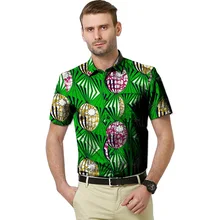 Осень/Весна модные стильные мужские рубашки африканская одежда Дашики одежда батик печать ткани короткий рукав топы Мужские рубашки