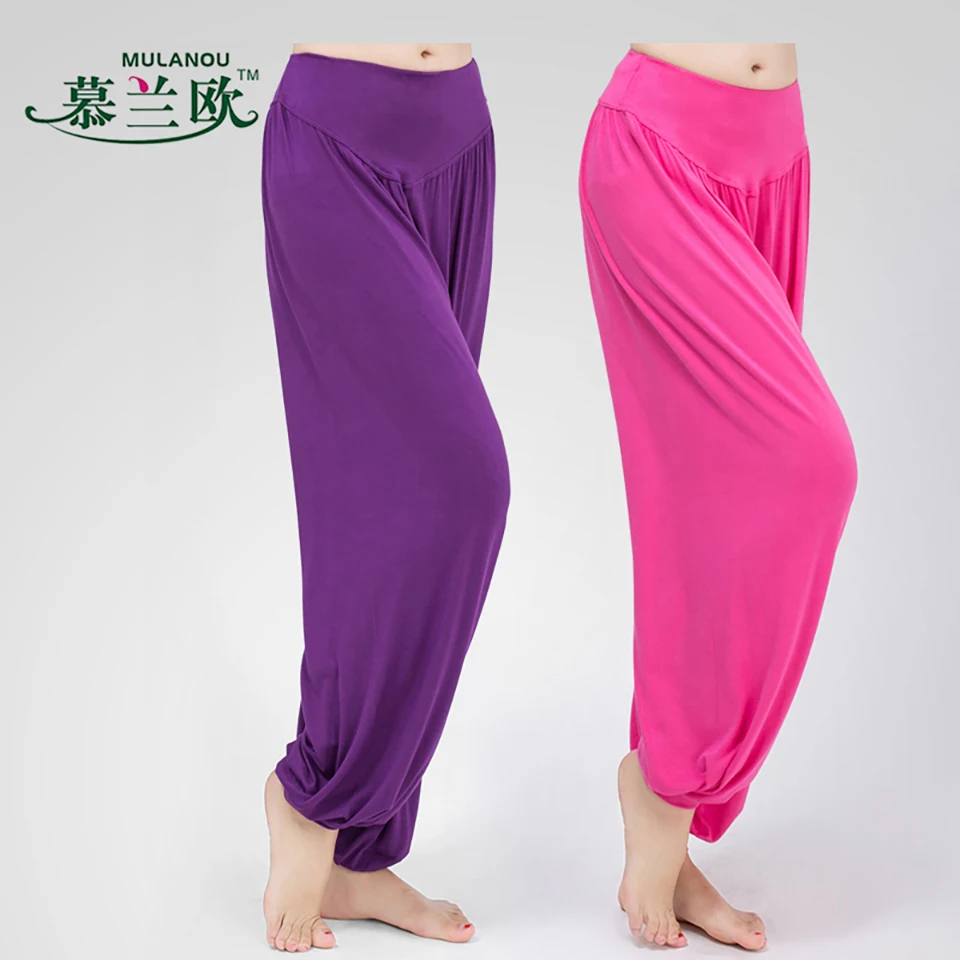 MuLanOu Yoga Pants Women Plus Size Loose Colorful Bloomers Lantern Long Trouser For Dance Fitness Sport 3XL | Спорт и развлечения