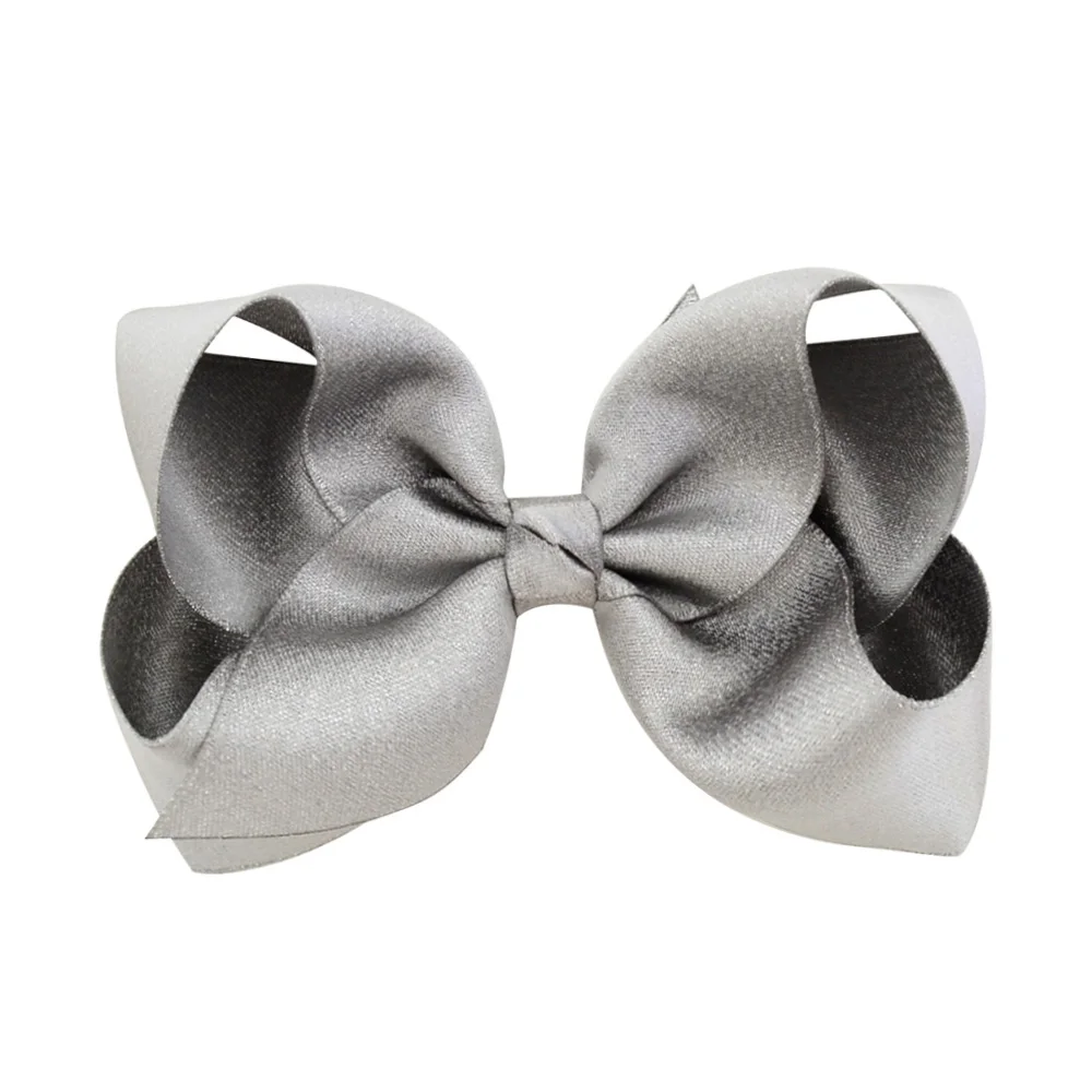 Retail 12 color 4 Inch Boutique New hair bows Solid Ribbon Bowknot Handmade DIY Hair Accessories With Alligator Clip 757 - Цвет: 23