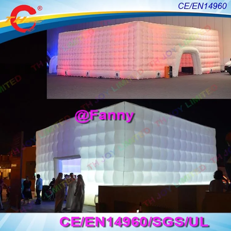 

10m LED lighting giant inflatable cube tent customized logo inflatable marquee tent for toy tents,inflatable wedding party tent