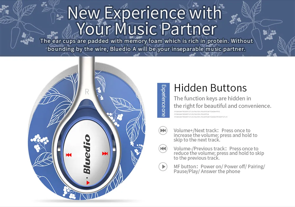 Bluedio A2(Air) Bluetooth наушники/гарнитура с принтом беспроводные наушники для 4,2 Bluetooth музыкальные наушники