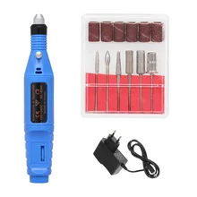 Электрический набор для полировки ногтей профессиональная маникюрная машина для ногтей ручка для педикюра инструмент 6 сверл