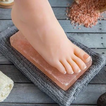 

Crystal Himalayan Salt Block Massage Stone for Foot Massage - Natural Way To Detox Your Body Both Warm and Cold Therapy