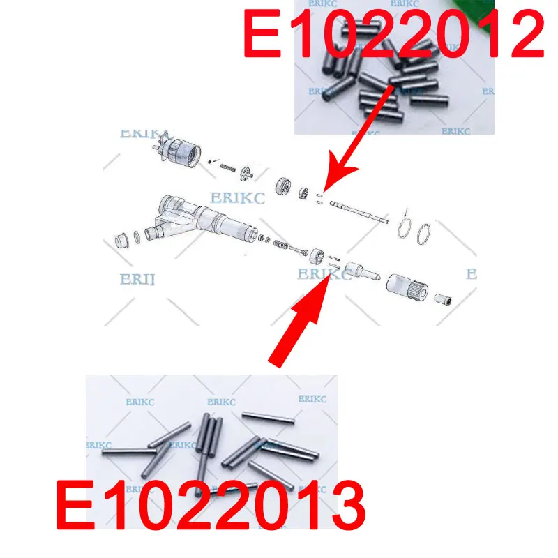 

ERIKC 5PCS Common Rail Fuel Injection Nozzle Pins E1022013 Diesel Fuel Injector Spray Valve Orifice Plate Pin E1022012