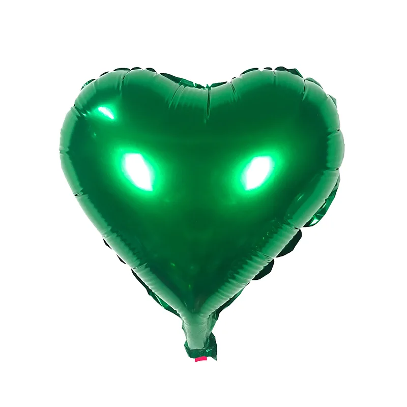 1 шт 10 дюймовые воздушные шары в форме сердца из алюминиевой фольги с гелием для дня рождения, свадьбы, украшения, праздничные вечерние детские игрушки, подарки MIDU - Цвет: Зеленый