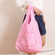 Модная складная сумка через плечо для покупок, сумка-тоут, одноцветная Складная многоразовая сумка, 5 шт./лот