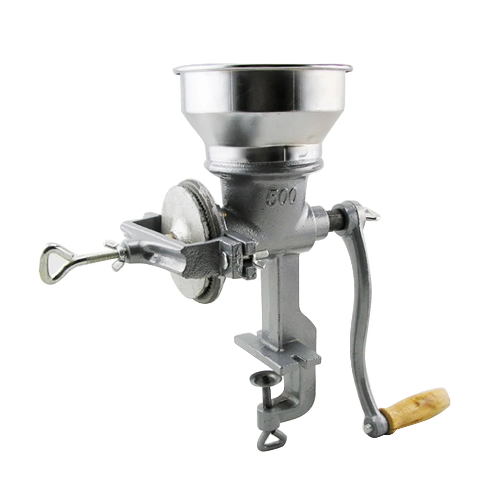 Manual Grain Grinder Hand Crank Cast Iron Table Clamp Corn Coffee Food